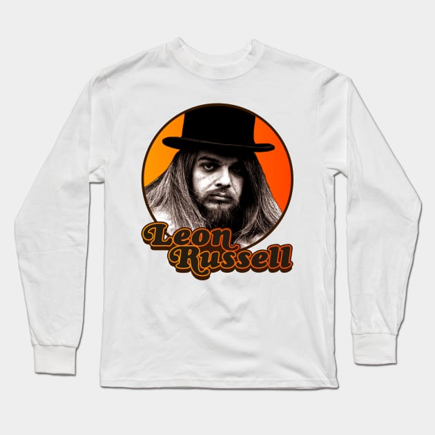 Leon Russell ))(( Retro Country Folk Legend Long Sleeve T-Shirt by darklordpug